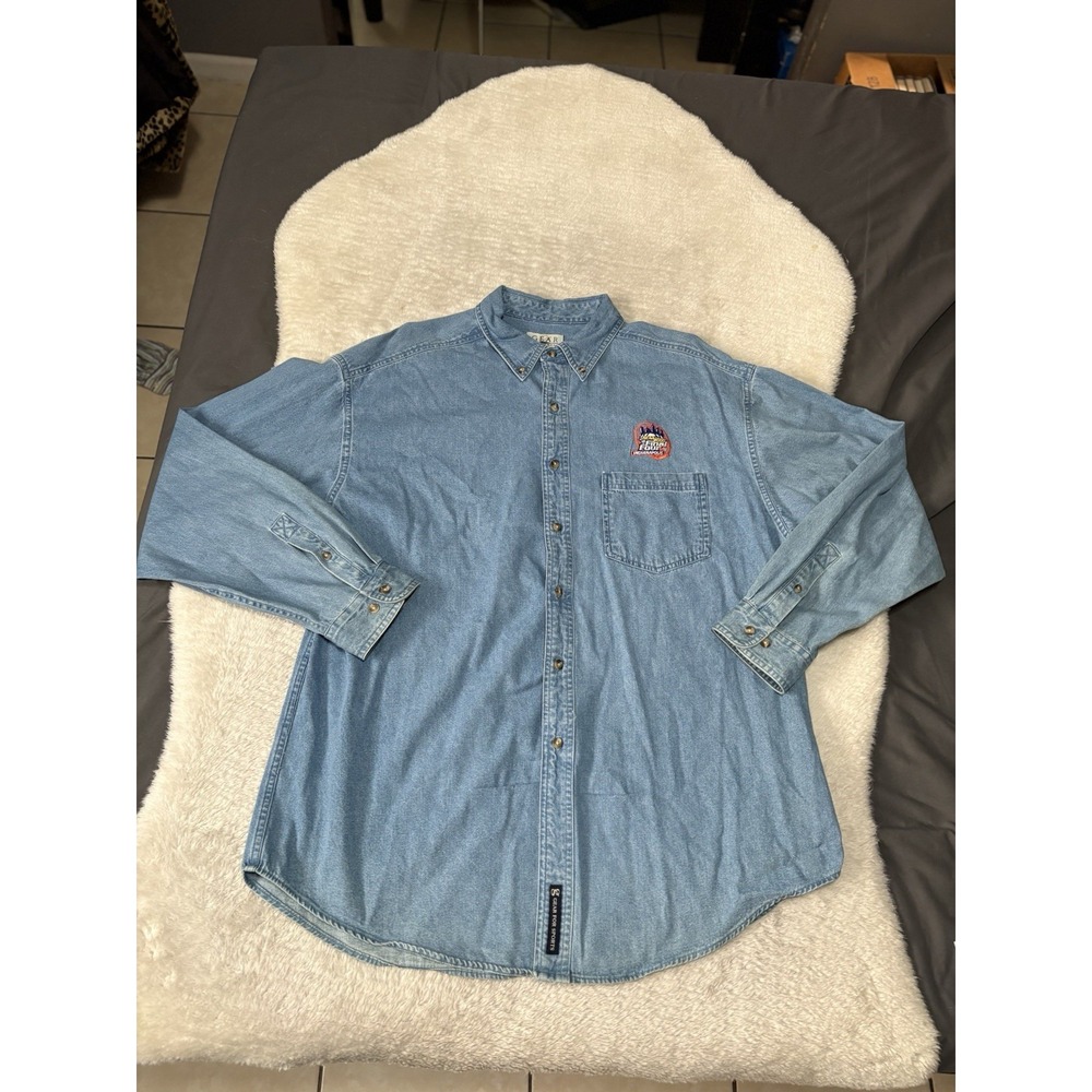 Vintage 2000 NCAA Final Four Indianapolis Denim Button Shirt Size XL Gear Sports